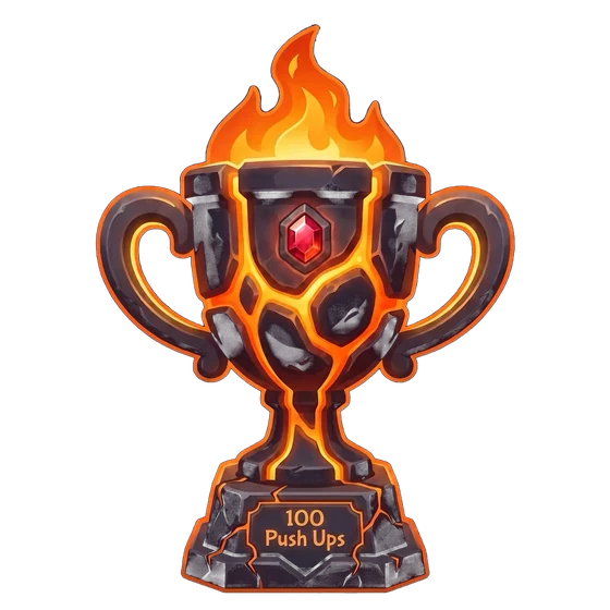 The Ruby Trophy, a molten stone cup with a red gem